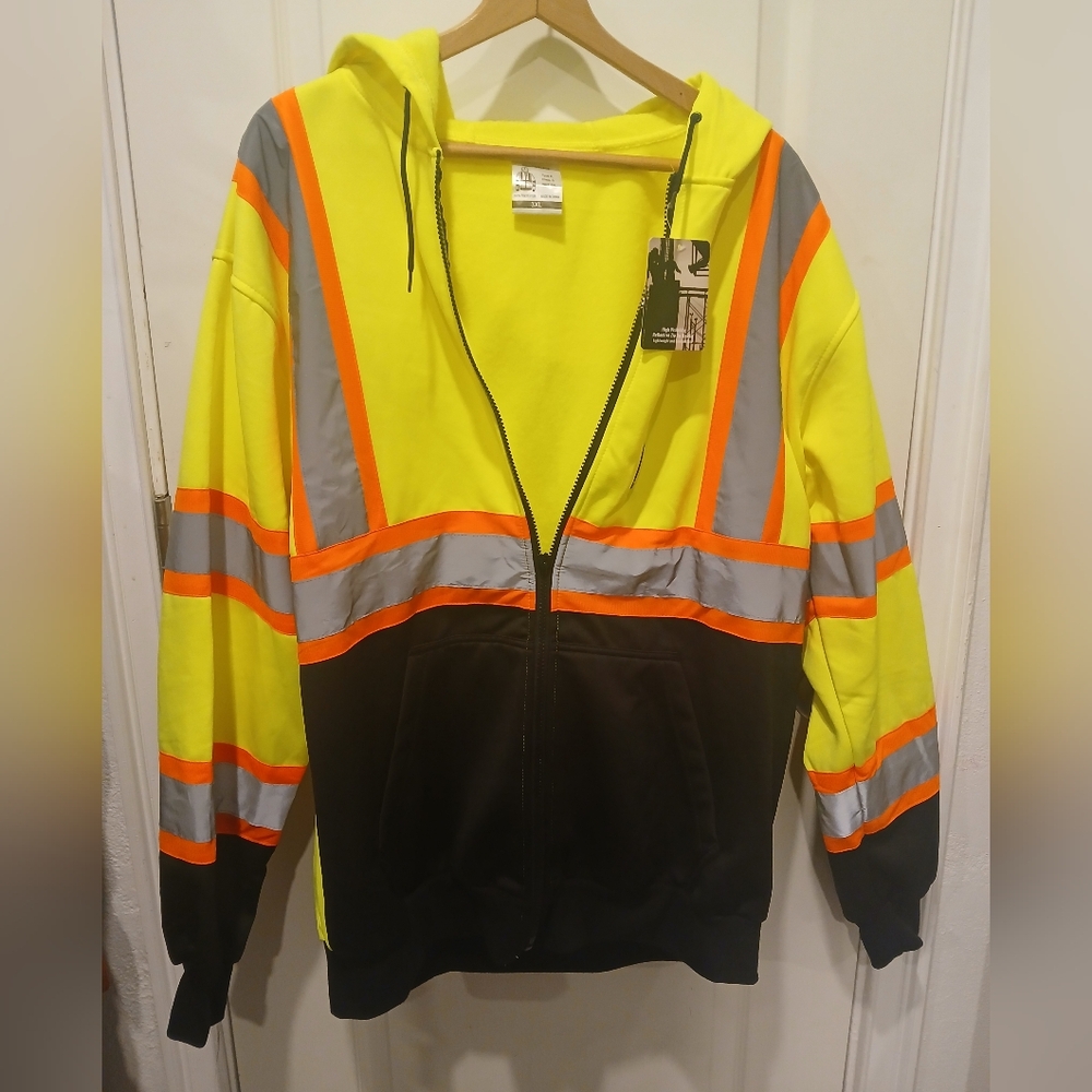 Yellow and Black Performance Jacket with Reflective Stripes